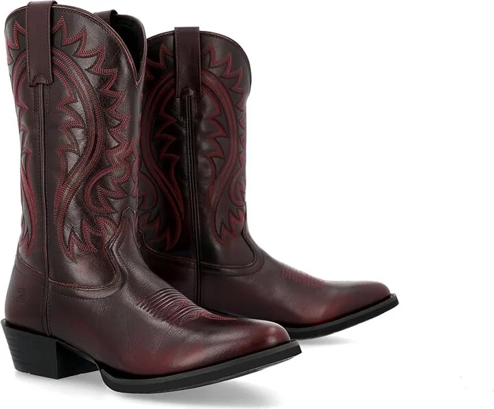 Durango Shyloh Cowboy Boots Burnished Burgundy : 9 EE - Wide, Leather