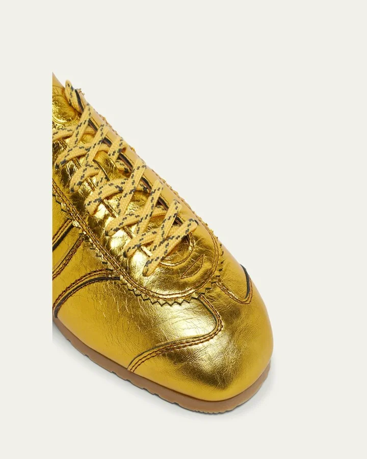 Dustin Low-Top Metallic Leather Sneakers - Image 6