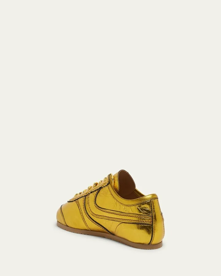 Dustin Low-Top Metallic Leather Sneakers - Image 7