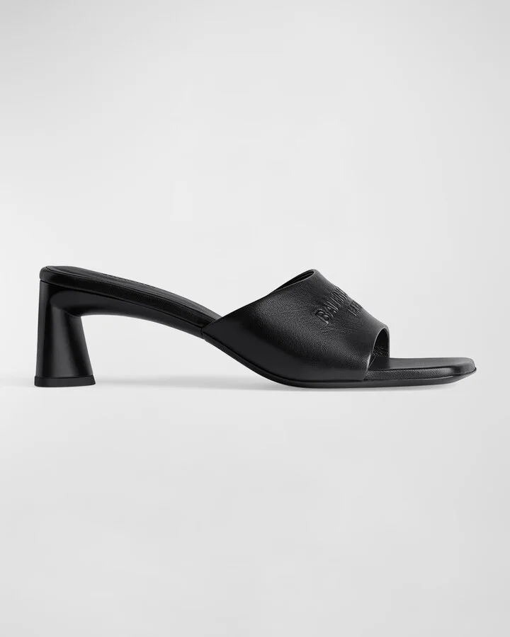 Dutyfree Leather Logo Mule Sandals