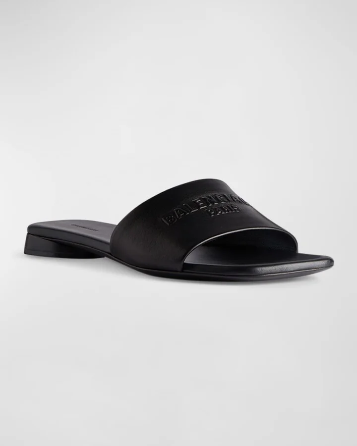 Dutyfree Leather Logo Slide Sandals - Image 3