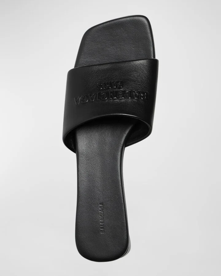 Dutyfree Leather Logo Slide Sandals - Image 4