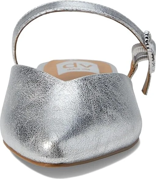 DV by Dolce Vita Domain Women's Flat Shoes Silver Shiny : 6 M, Polyester/Rubber - Image 2