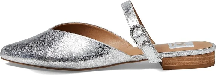 DV by Dolce Vita Domain Women's Flat Shoes Silver Shiny : 6 M, Polyester/Rubber - Image 5