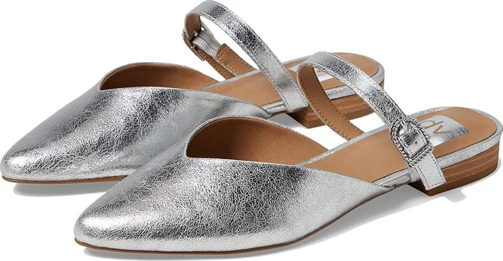 DV by Dolce Vita Domain Women's Flat Shoes Silver Shiny : 6 M, Polyester/Rubber
