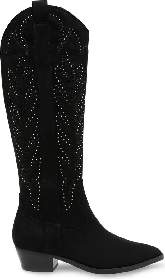 DV Dolce Vita Kitschy Western Boots Womens US 7 Black Knee High Side Zip ZPO3442