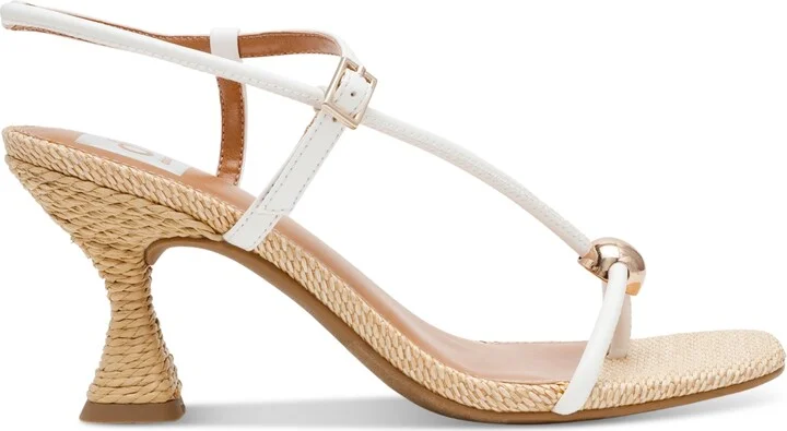 Dv Dolce Vita Women's Arria Strappy Dome-Stud Embellished Dress Sandals - White/Raffia Multi - Image 2