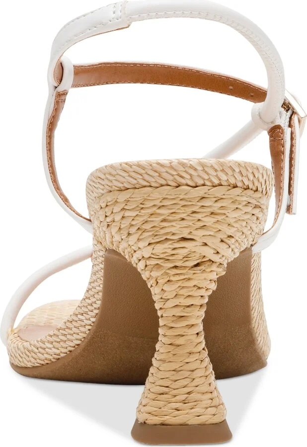 Dv Dolce Vita Women's Arria Strappy Dome-Stud Embellished Dress Sandals - White/Raffia Multi - Image 3