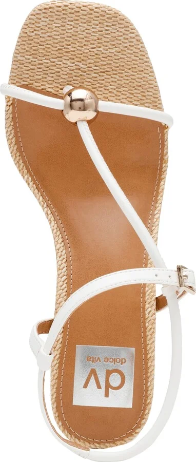 Dv Dolce Vita Women's Arria Strappy Dome-Stud Embellished Dress Sandals - White/Raffia Multi - Image 4