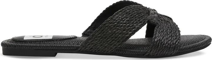 Dv Dolce Vita Women's Geeya Raffia Criss Cross Strap Flat Slide Sandals - Image 2