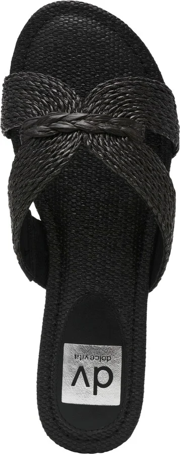 Dv Dolce Vita Women's Geeya Raffia Criss Cross Strap Flat Slide Sandals - Image 4