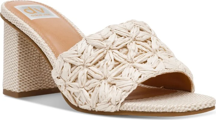 Dv Dolce Vita Women's Honey Raffia Block-Heel Dress Sandals