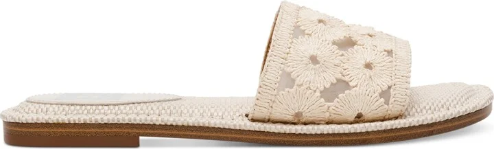 Dv Dolce Vita Women's Jessamine Floral Eyelet Raffia Flat Sandals - Image 2