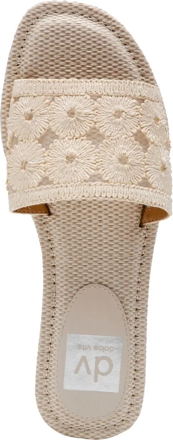 Dv Dolce Vita Women's Jessamine Floral Eyelet Raffia Flat Sandals - Image 4