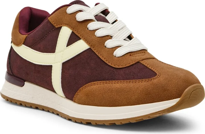 Dv Dolce Vita Women's Joque Sporty Retro Lace-Up Sneakers - Burgundy/Tan Multi