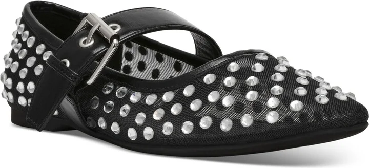 Dv Dolce Vita Women's Mellie Buckle Strap Mesh Mary Jane Flats