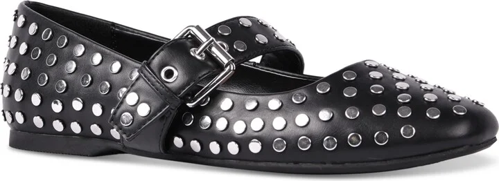 Dv Dolce Vita Women's Mellie Buckle Strap Studded Mary Jane Flats