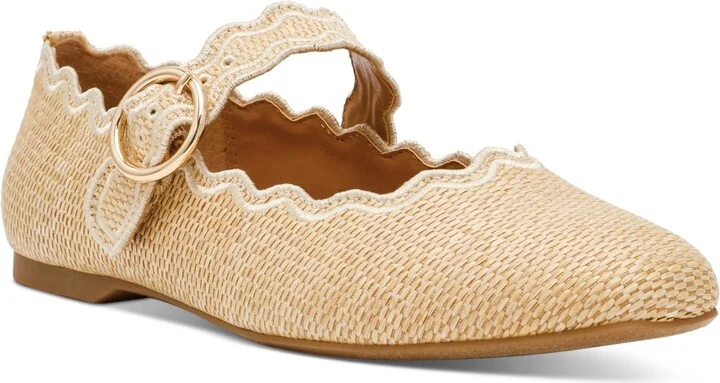 Dv Dolce Vita Women's Melora Buckle Scalloped Mary Jane Flats