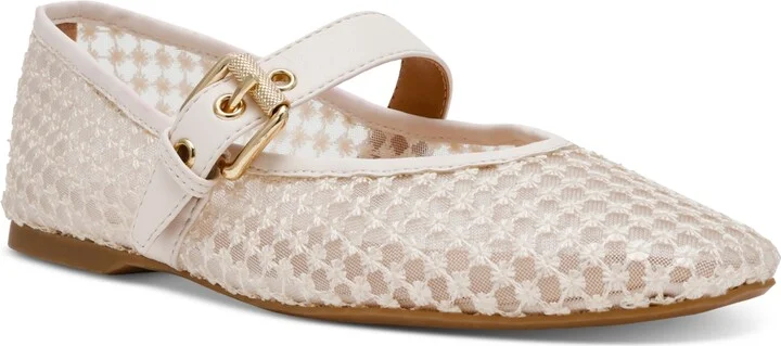 Dv Dolce Vita Women's Mulaney Floral Lace Mesh Mary Jane Flats
