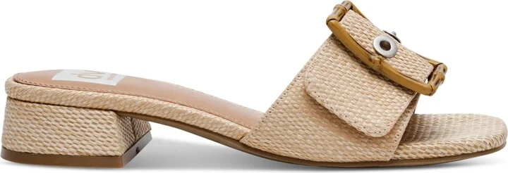Dv Dolce Vita Women's Niece Raffia Block-Heel Buckle Slide Sandals - Image 2