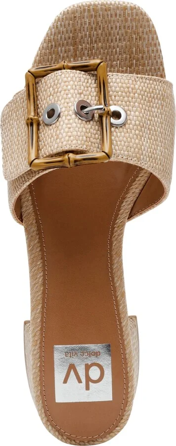 Dv Dolce Vita Women's Niece Raffia Block-Heel Buckle Slide Sandals - Image 4