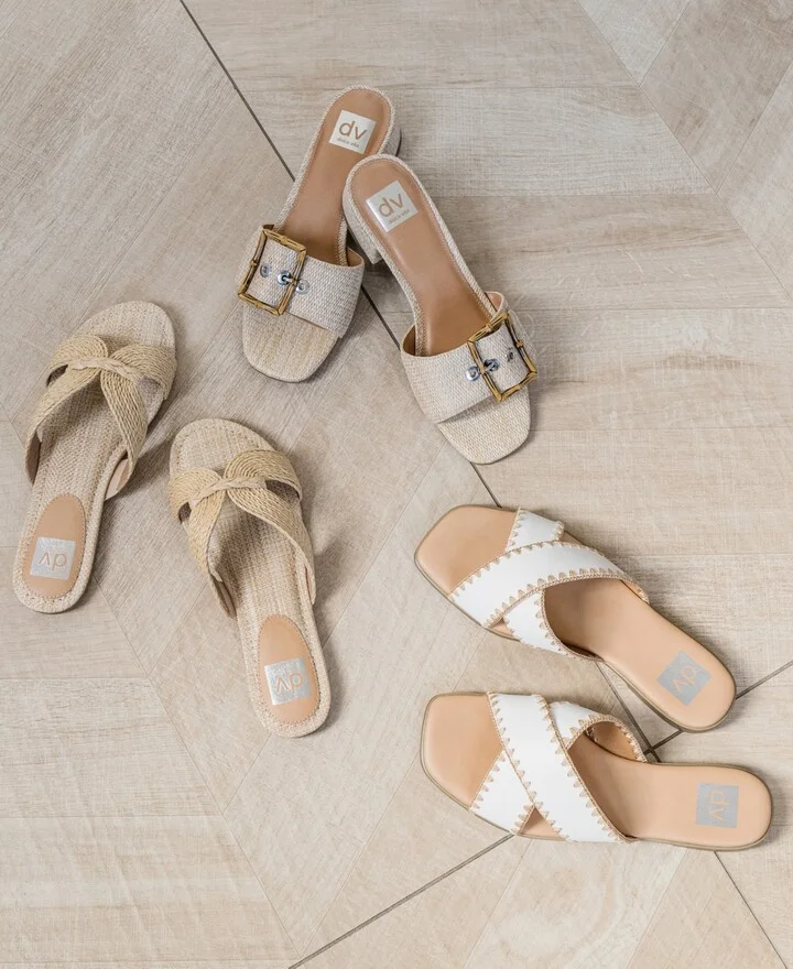 Dv Dolce Vita Women's Niece Raffia Block-Heel Buckle Slide Sandals - Image 6