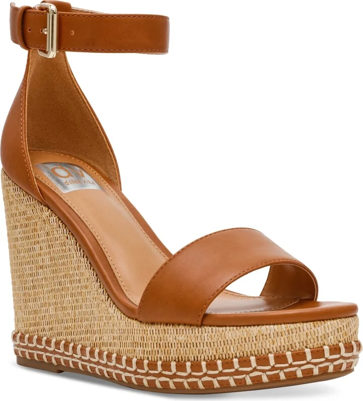 Dv Dolce Vita Women's Tammara Ankle-Strap Platform Whipstitch Wedge Sandals