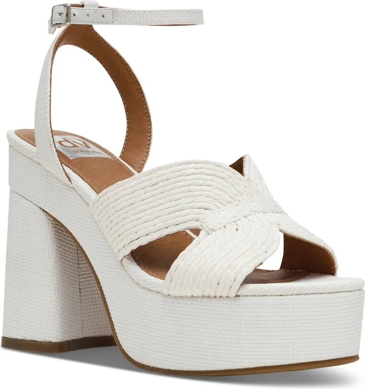 Dv Dolce Vita Women's Waylan Raffia Platform Crossband Dress Sandals