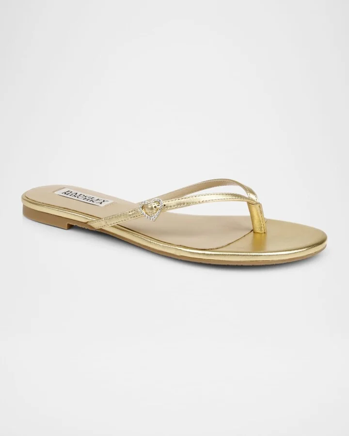Dynah Heart Leather Flat Sandals - Image 4