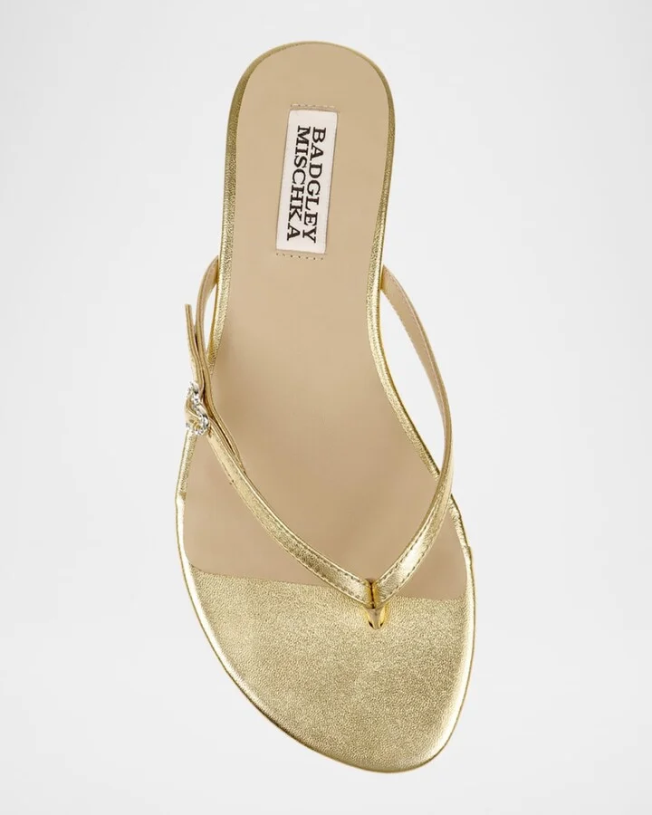 Dynah Heart Leather Flat Sandals - Image 6