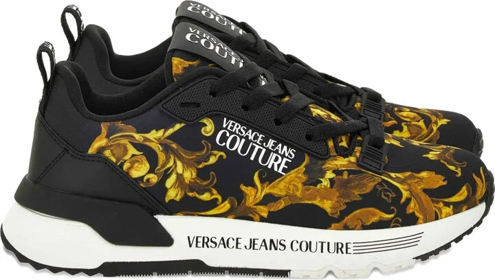 Dynamic baroque-print sneakers