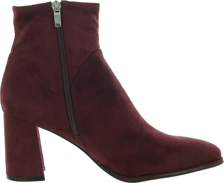 Dyvine Boots Women's 7 Burgundy Faux Suede Block Heel Bootie ZPO3516