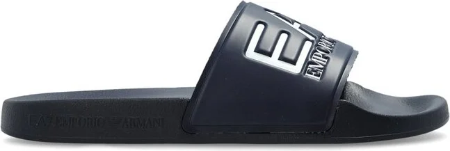Ea7 Emporio Armani Logo Rubber Slide Sandals