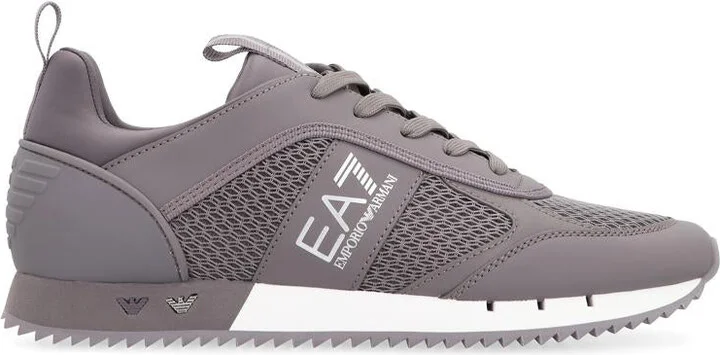 Ea7 Emporio Armani Mesh And Vegan Leather Low-Top Sneakers