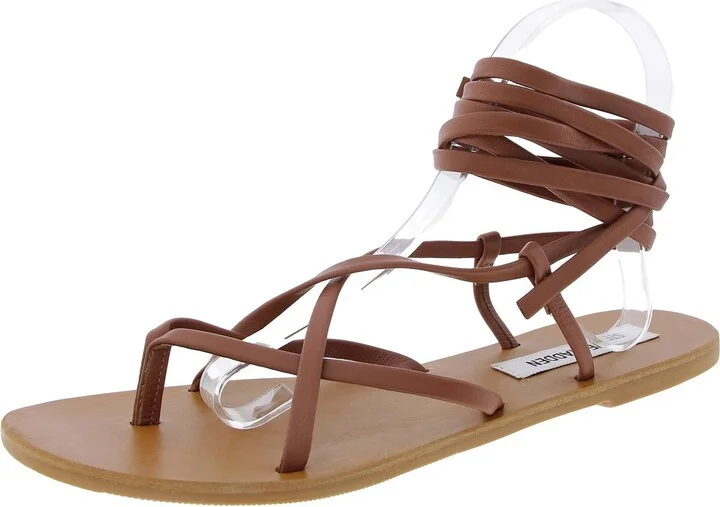 Early Womens Solid Leather Strappy Sandals