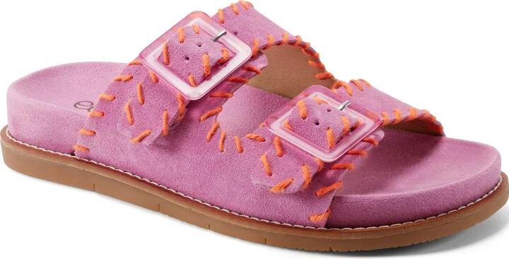 Earth Women's Fausto Stitched Double Band Slip-On Sandals