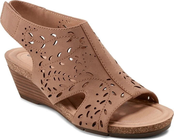 Earth Women's Halin Cutout Slingback Wedge Sandals