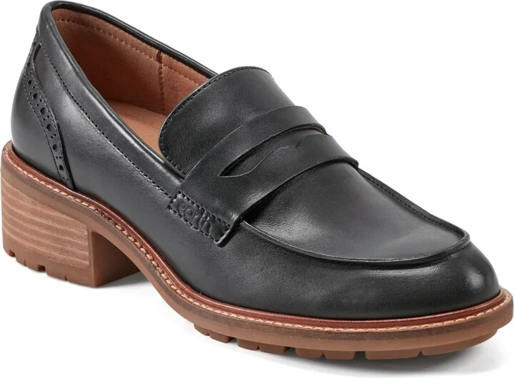 Earth Women's Lindy Block Heel Slip-On Penny Loafers