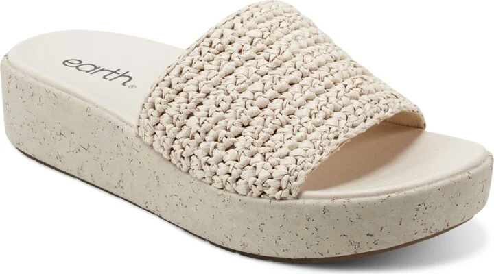 Earth Women's Sachan Woven Band Slip-On Platform Sandals