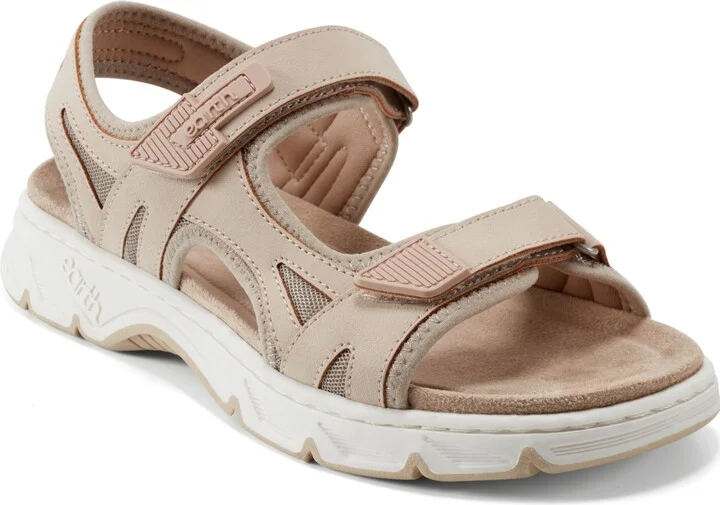 Earth Women's Venny Banded Sporty Flat Sandals - Light Natural/Taupe