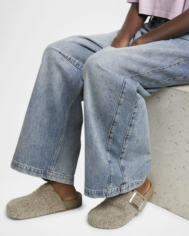 Ease Brushed Suede Buckle Mules - Image 2