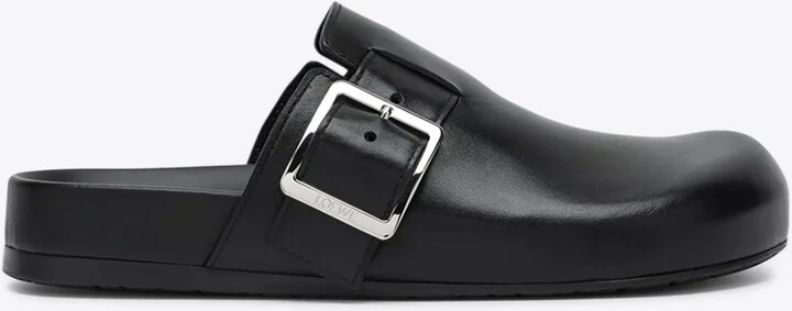 Ease Buckle Leather Clogs