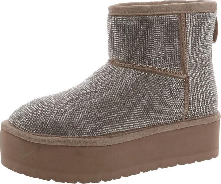 Ease R Womens Faux Fu Slip On Winter & Snow Boots