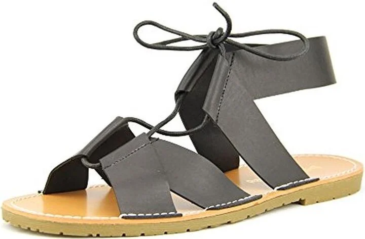 East Womens Faux Leather Strappy Flats