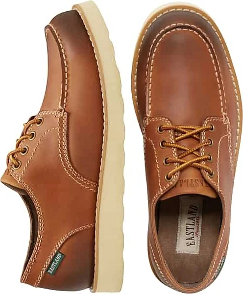 Eastland Men's Lumber Down Leather Moc Toe Oxfords Cognac