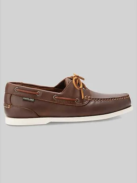 Eastland Men's Seadog Leather Moc Toe Boat Shoes Brown/White