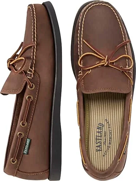 Eastland Men's Yarmouth Camp Leather Moc Toe Boat Shoes Brown