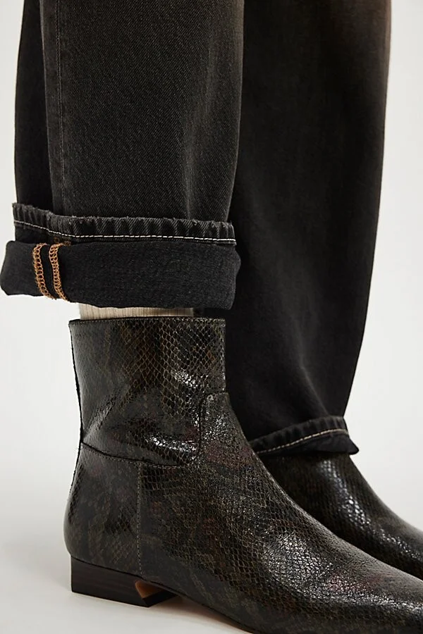 Easy Does It Snake Print Ankle Boots - Image 2