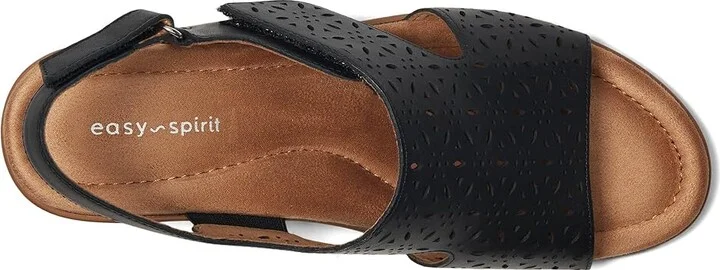 Easy Spirit Calix Women's Wedge Shoes Black Leather : 6 N (A) - Image 2