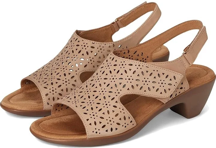 Easy Spirit Calix Women's Wedge Shoes Light Natural Nubuck : 7 W (D), Leather